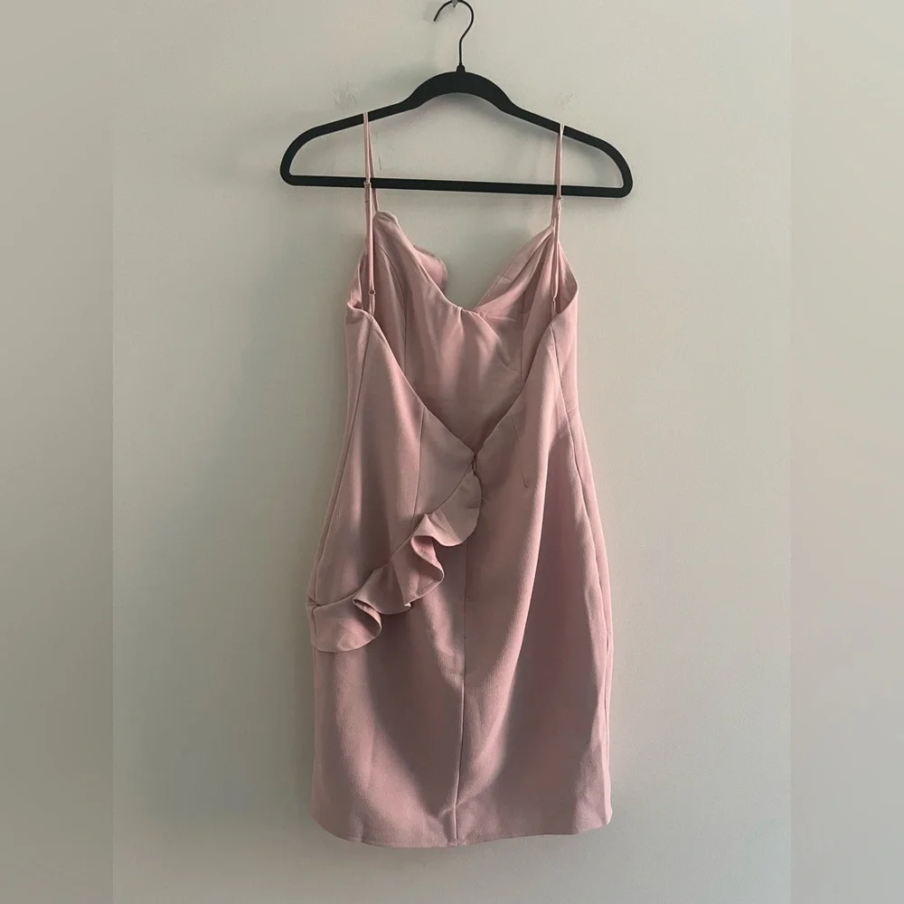 Blush Pink Ruffle Slip Dress | Women’s US Medium | Wedding Guest, Bridal, date - Picture 3 of 5